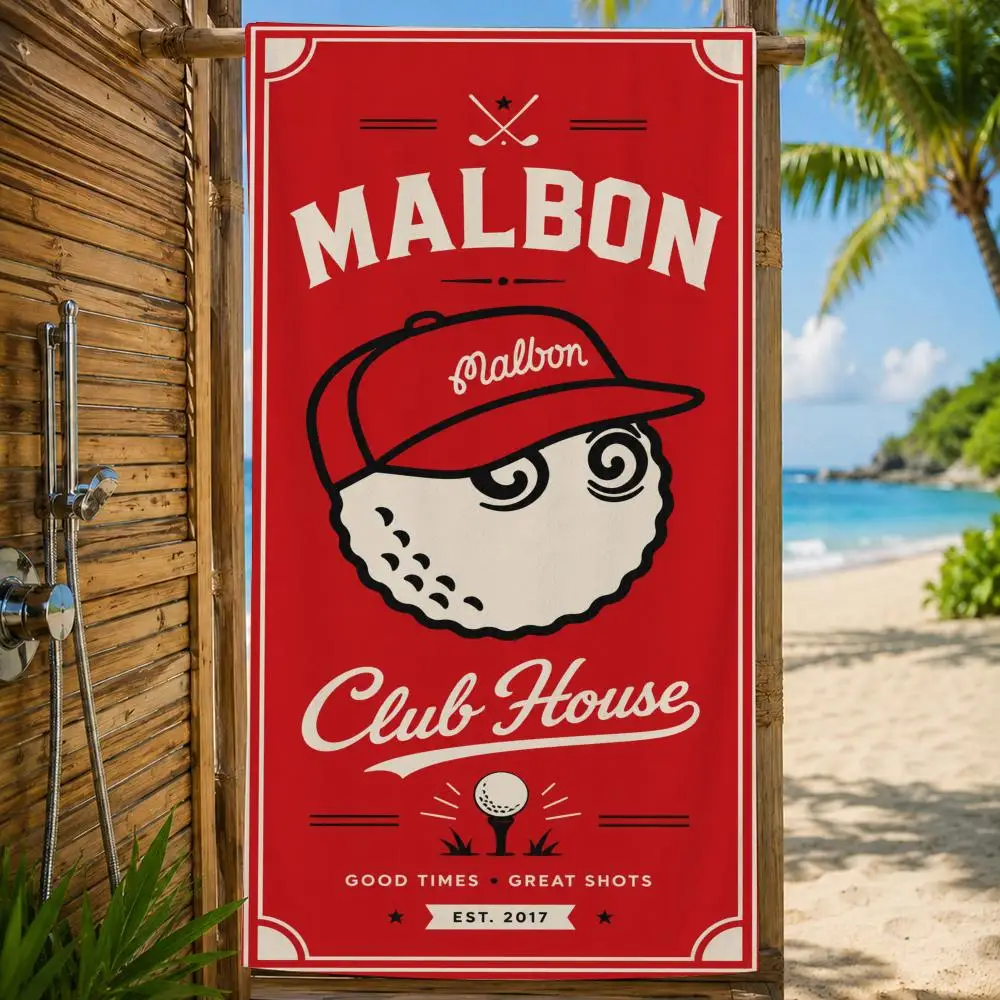 Marke Malbon Golfhandtuch, großes bedrucktes, schnell trocknendes Mikrofaser-Strandtuch, Gesichtstuch, weich, leicht, für Fitness, Camping, Spa – Detail 13