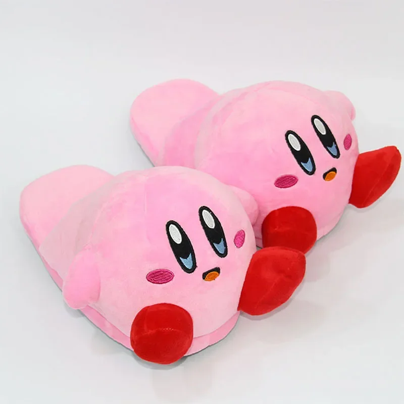 Anime Kirby pantoufles femmes dessin animé hiver chaud ménage chaussures Cosplay Couple coton chaussure intérieure chambre Kawaii pantoufle