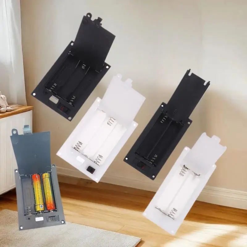 Plastics Battery Shell and 2x3x AAA Rectangular Battery Holder Box with Switch Cover (Package of 1/3)
