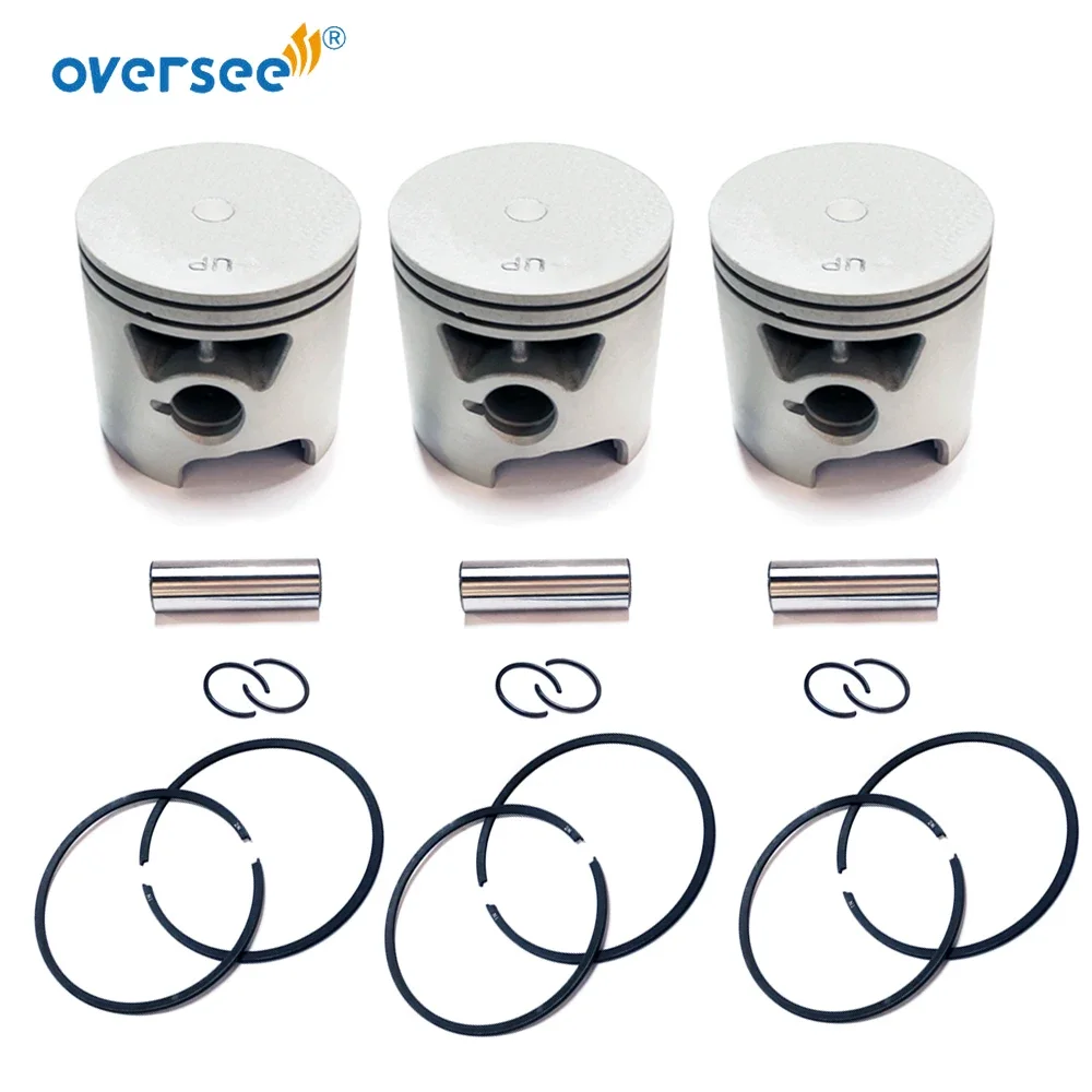 Oversee 705-850026, 39-831255 Piston Kit STD for Mercury 40/50/60hp Outboard Motor 850026T1 850026A1