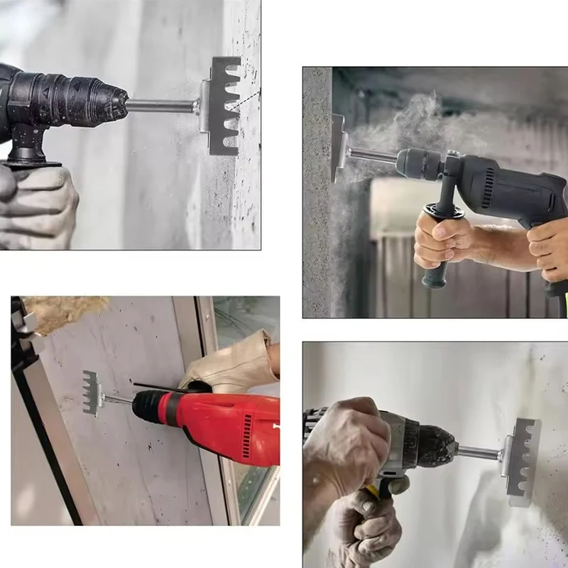 Electric hammer square handle for line box slotting quick square hole drilling tool hard wear-resistant drilling device round