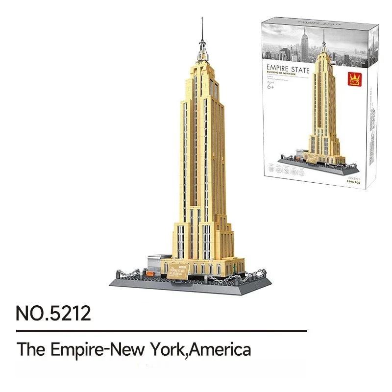 

1559 шт., креативные строительные блоки «Империя-Нью-Йорк», архитектурные строительные кирпичи, игрушка в подарок для взрослых и детей