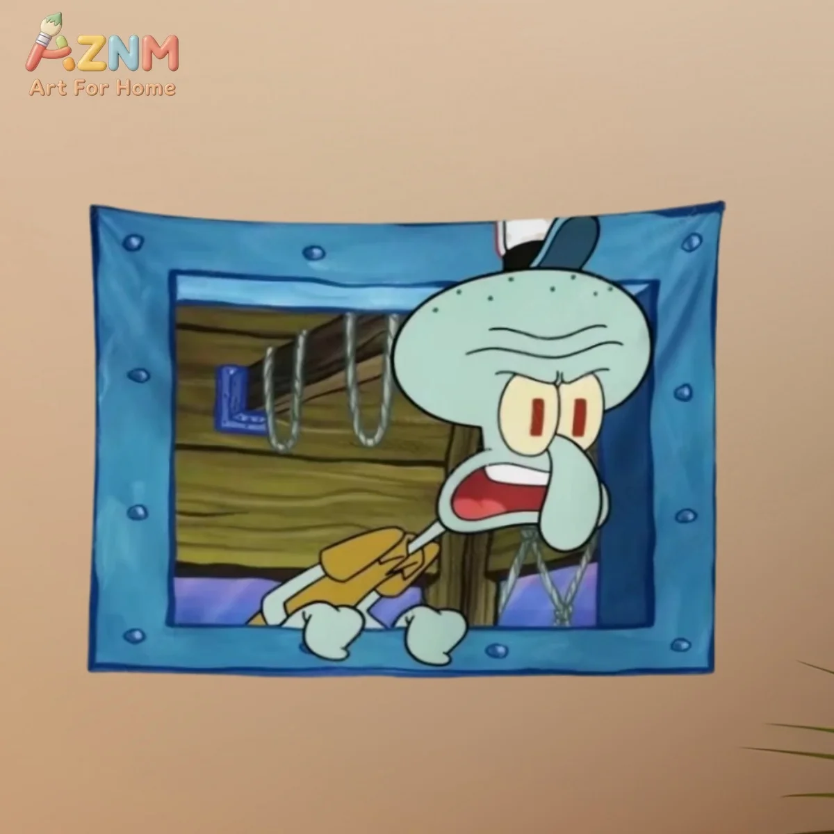 AZNM SpongeBob SquarePants Squidward Mr Krabs Window Scene Canvas Wall Print Unframed Cartoon Anime Poster for Bedroom Decor - view 4