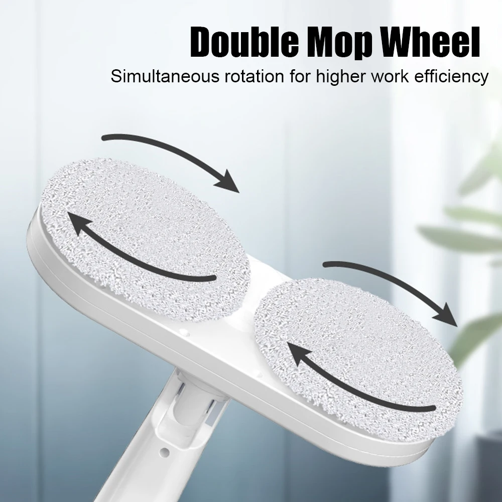 Cordless Electric Mop Dual-Motor Low Noise Electric Spin Mop with Transparent Water Tank for Marble USB Charging Electric Mops