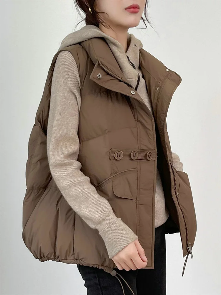 

Casual Short Cotton Vest Jacket Women's Outerwear Korean Style Loose Fit Autumn Winter Fashion Trend Outerwear Vest Top