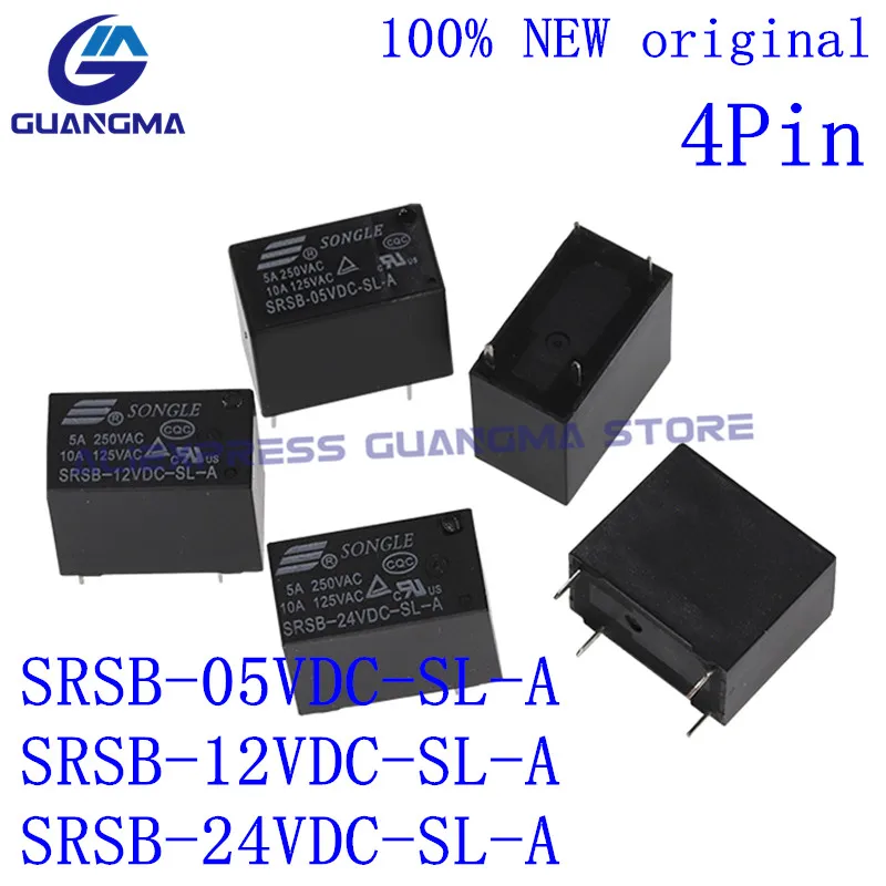 

50PCS Relay SRSB-05VDC-SL-A SRSB-12VDC-SL-A SRSB-24VDC-SL-A DC5V 12V 24V 4Pin Relays Relais New and Original