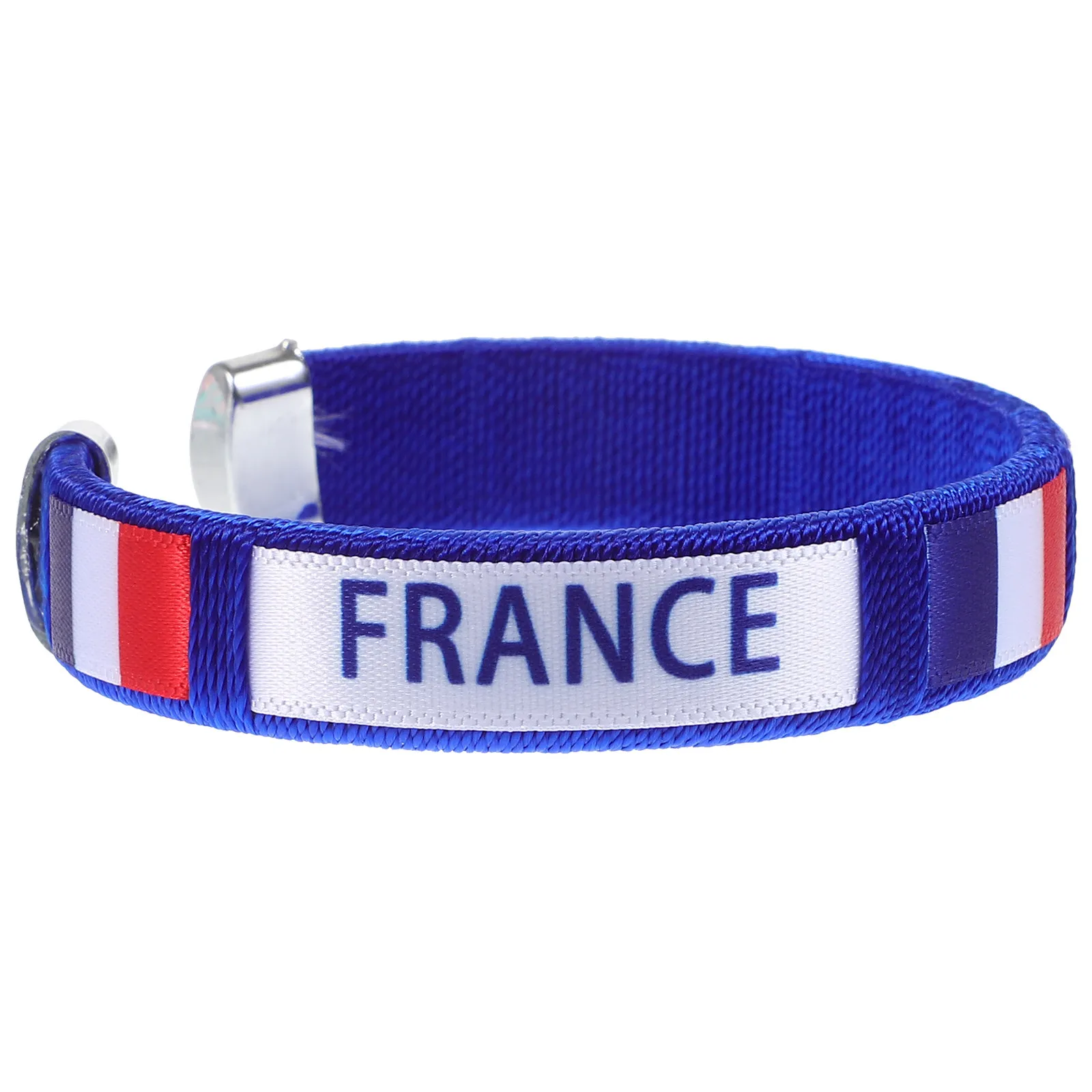 

Soccer Fans Wristband France Flag Pattern Webbing Material Stretchable Comfortable Fade Resistant Cheer Bracelet for Games