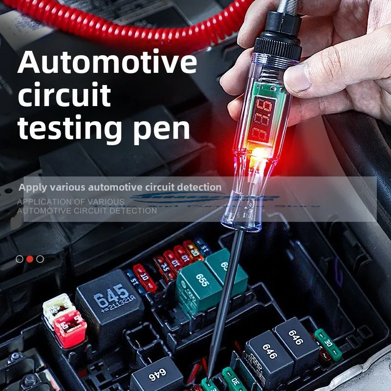 Multi-function led digital display 6-24V car tester pen, insulation repair car detection car tester pen