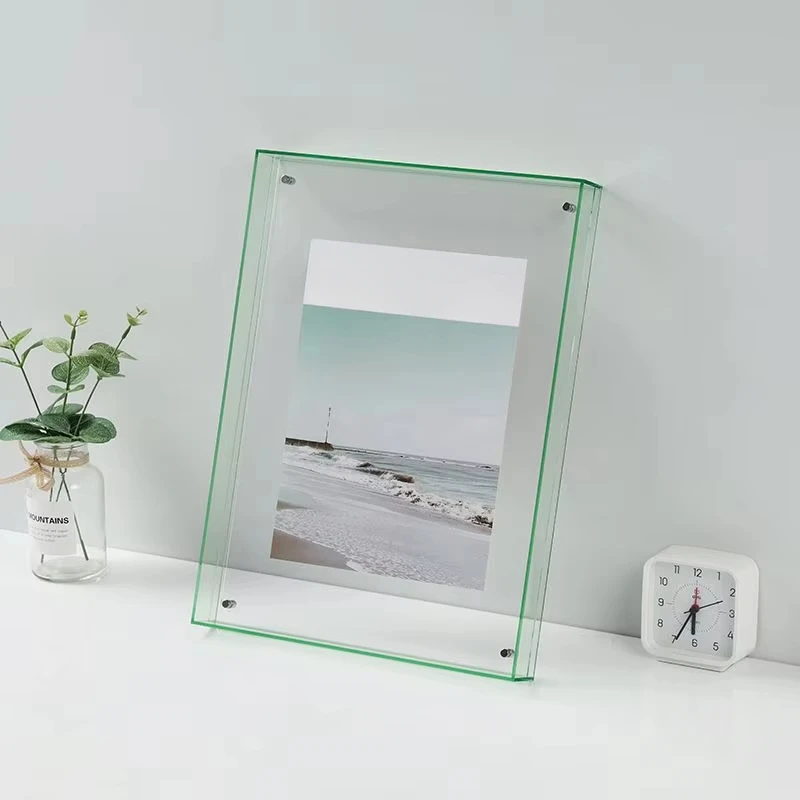 Marco de fotos acrílico láser colorido, marco de fotos transparente estilo Ins, póster artesanal, decoración montada en la pared del dormitorio