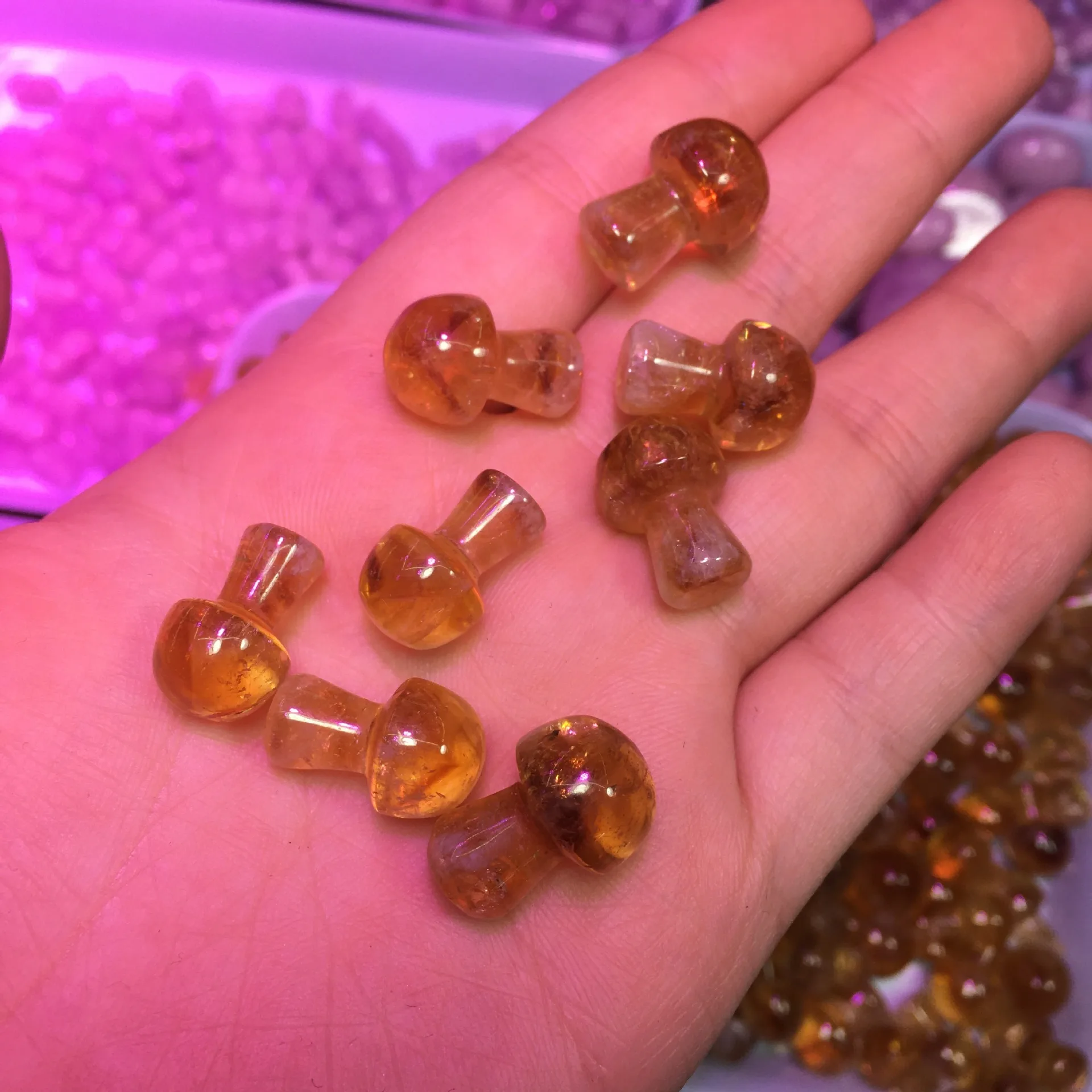 

Wholesale 10pcs Genuine Citrine Bead 18mm Mushroom Gemstone Loose Gems