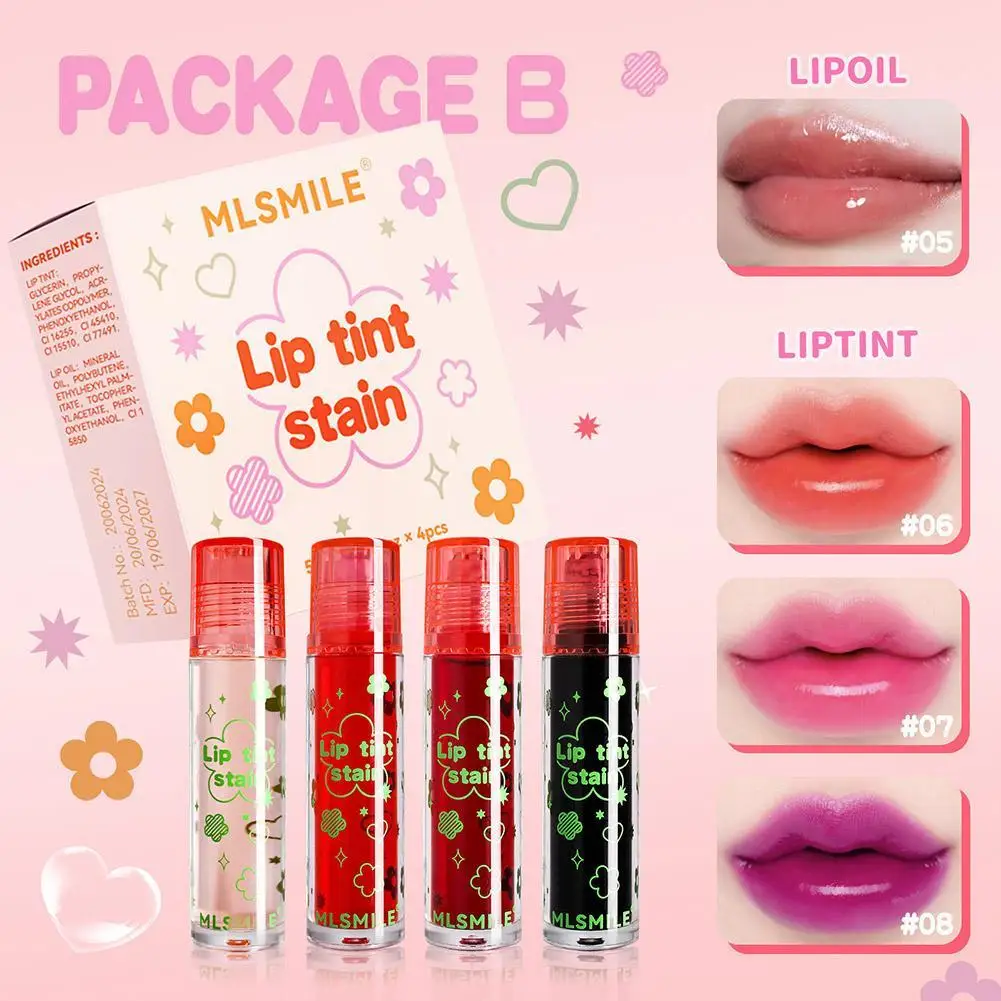 

Moisturizing Lip Stain Set Matte Liquid Lip Oil Muti-color Rolling Ball Lasting Non-sticky Transparent Lip Gloss Cosmetics