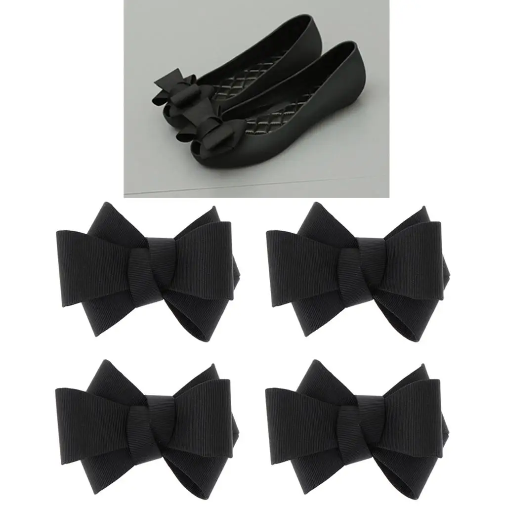 Bowknot Shoe Charms Canvas Ribbon Bow Decoration High Heel Shoe Accessories Ornament for Wedding Shoes
