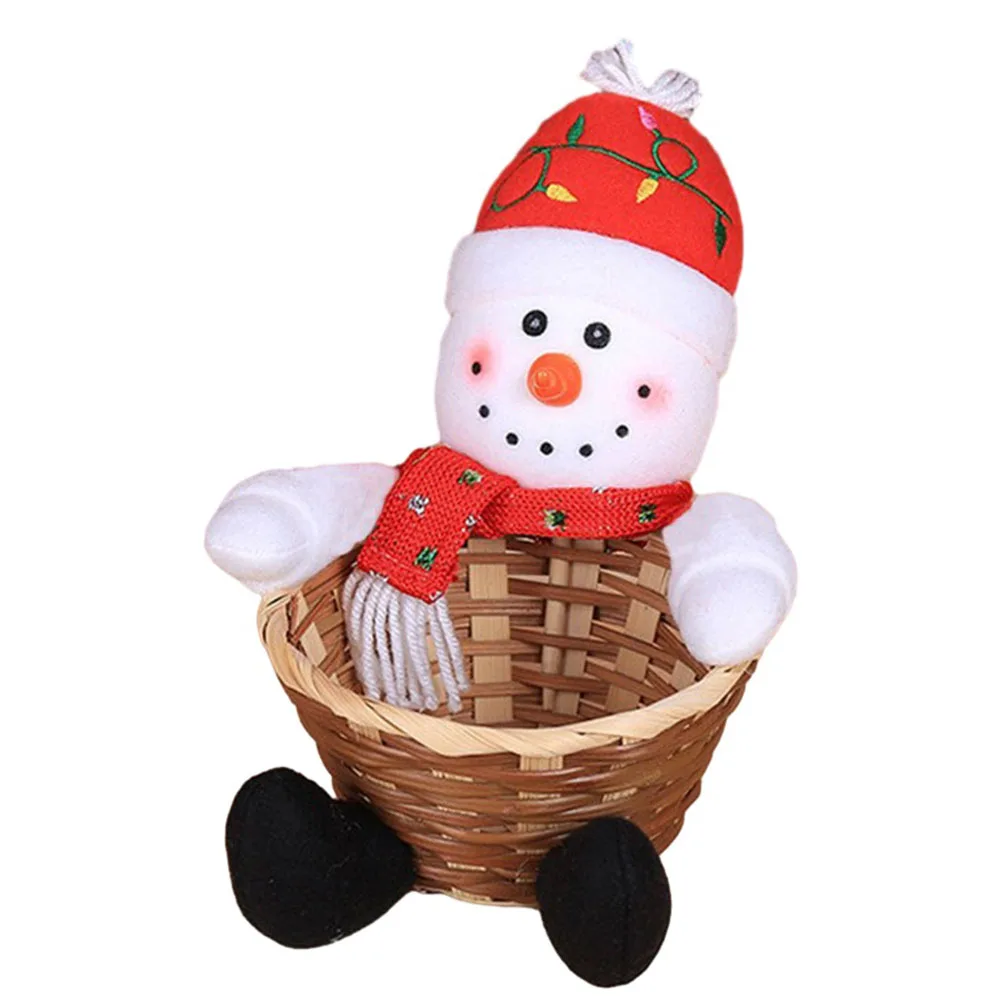 Baskets Candy Basket Christmas Atmosphere Christmas Gifts Ornament Penguin Santa Claus Snowman Basket Brand New