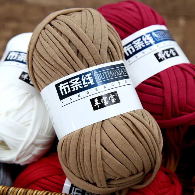 1PC 100g gruba przędza materiałowa miękka kolorowa przędza do robótek ręcznych tkana torba dywan DIY ręcznie robiony materiał poduszka dywan