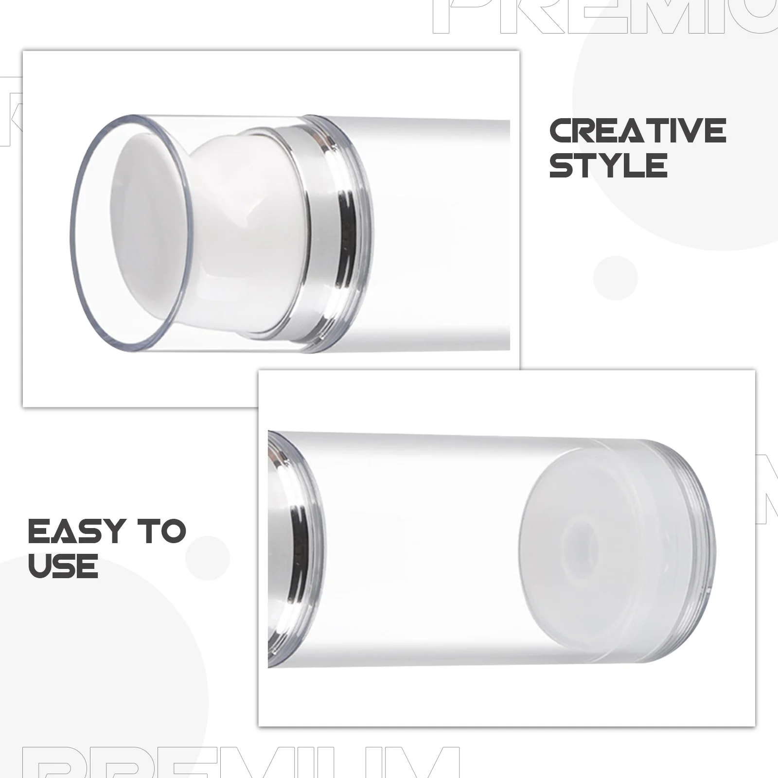 2 Stück Airless-Pumpflasche, kompakter, nachfüllbarer Reise-Lotion-Spender, geeignet für Gesichtscreme, Shampoo, Handlotion