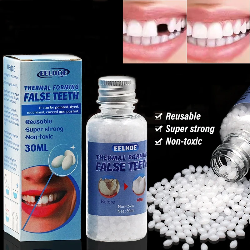 30g False Teeth Solid Glue Temporary Repair Dental Filling Material Denture Adhesive Props Adhesive For Halloween Makeup