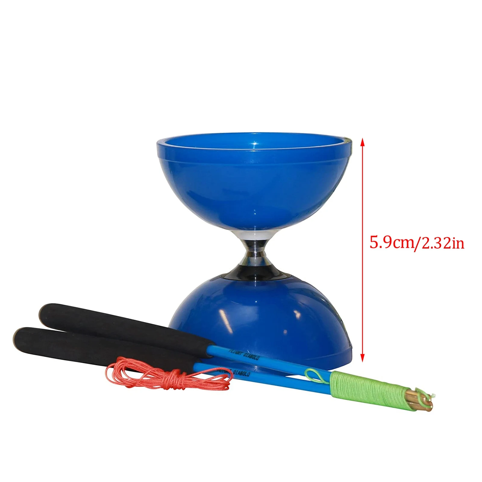 MAGICYOYO محمل ثلاثي Diabolo متوسط الحجم 5 بوصة Yoyo مهارة ديابولو عالية الأداء مع زوجين من أعواد الكربون + 2 سلاسل إضافية