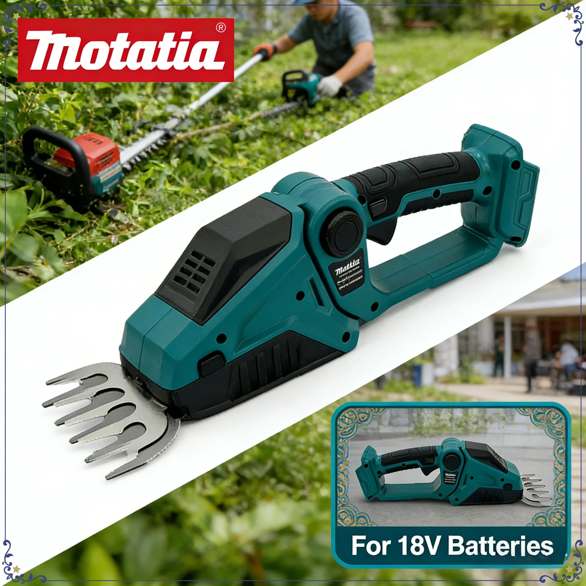 

Аккумуляторные мини-ножницы Makita 2-в-1 для стрижки травы и кустарников, ручной триммер для живой изгороди для сада