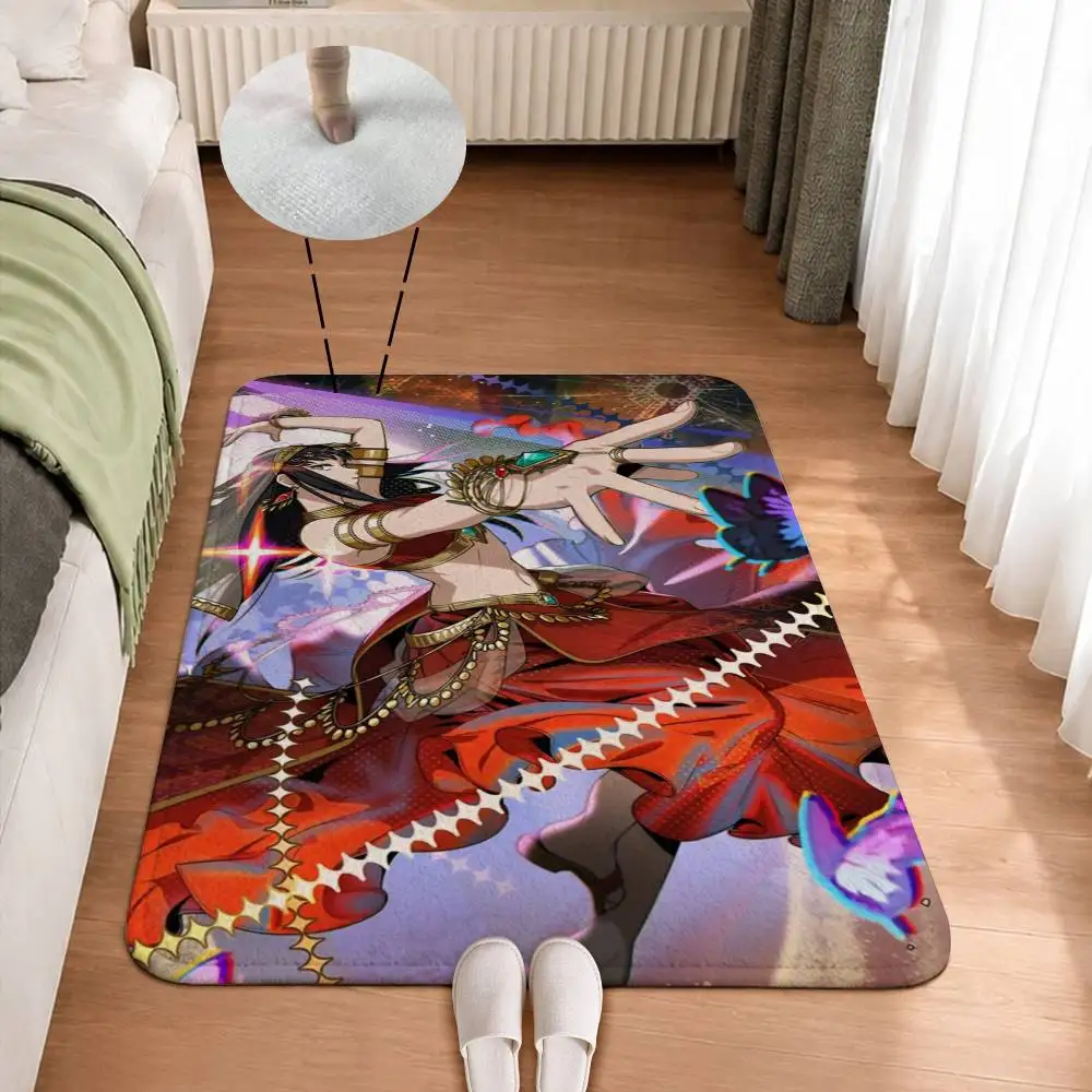 Saw Lady O-Osaragi Sakamoto Days Short Plush Non-Slip Floor Mat, Easy to Clean, for Bathroom Door & Bedroom Door