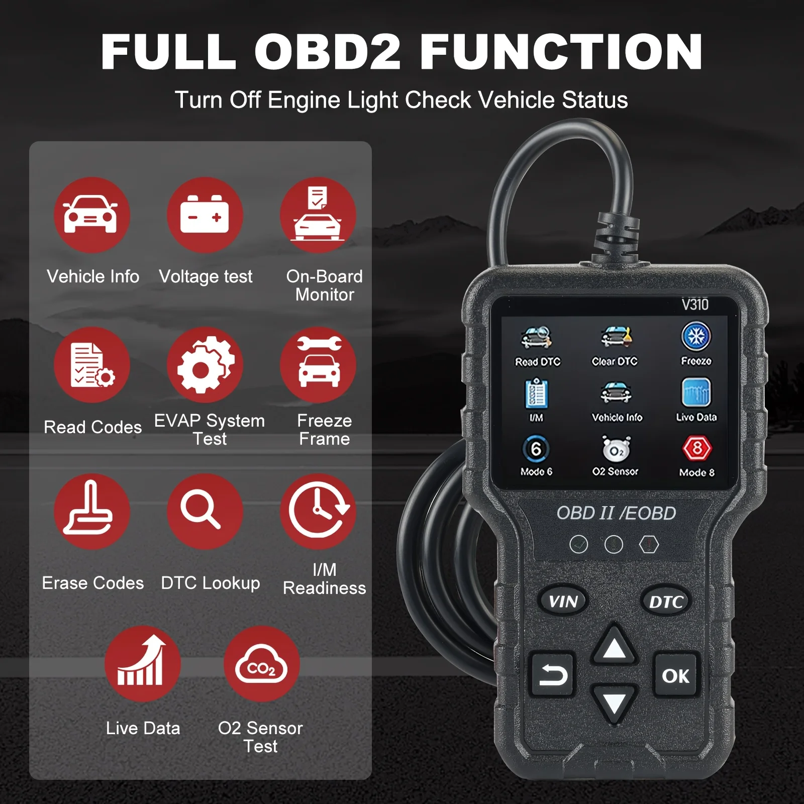 

Universal Obd Ii Can Diagnostic Tool - Suitable for Reading and Erasing Engine Fault Codes of Vehicles Manufactured since 1996