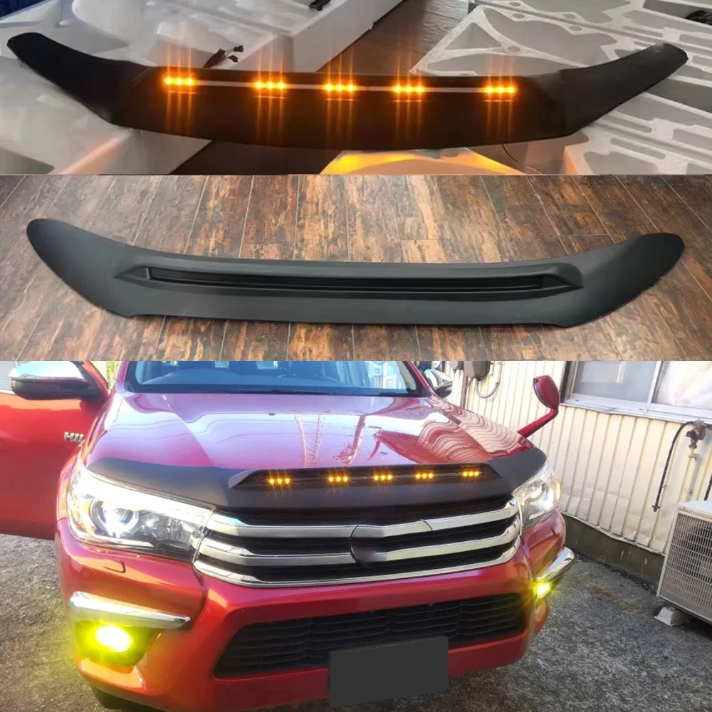 Bonnet Scoop Hood Trims For Hilux Revo Rocco 2015-2025 Front Bug Shield Hood Deflector Bonnet Guard Protector