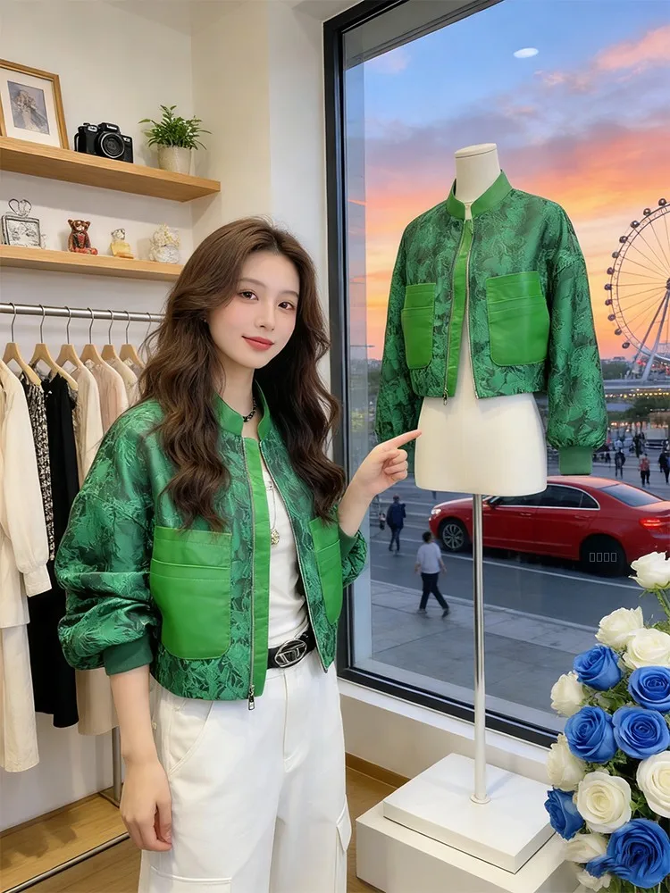 

Faionable ort Baseball Jaet Women's Spring Autumn 2026 New Retro Anti-Aging Casual Stand Collar All-Match Outerwear