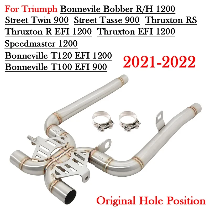 

For Triumph Bonneville T100 T120 EFI 900 1200 2021 2022 Motorcycle Exhaust Middle Link Pipe Modify Connect Original Muffler Tube