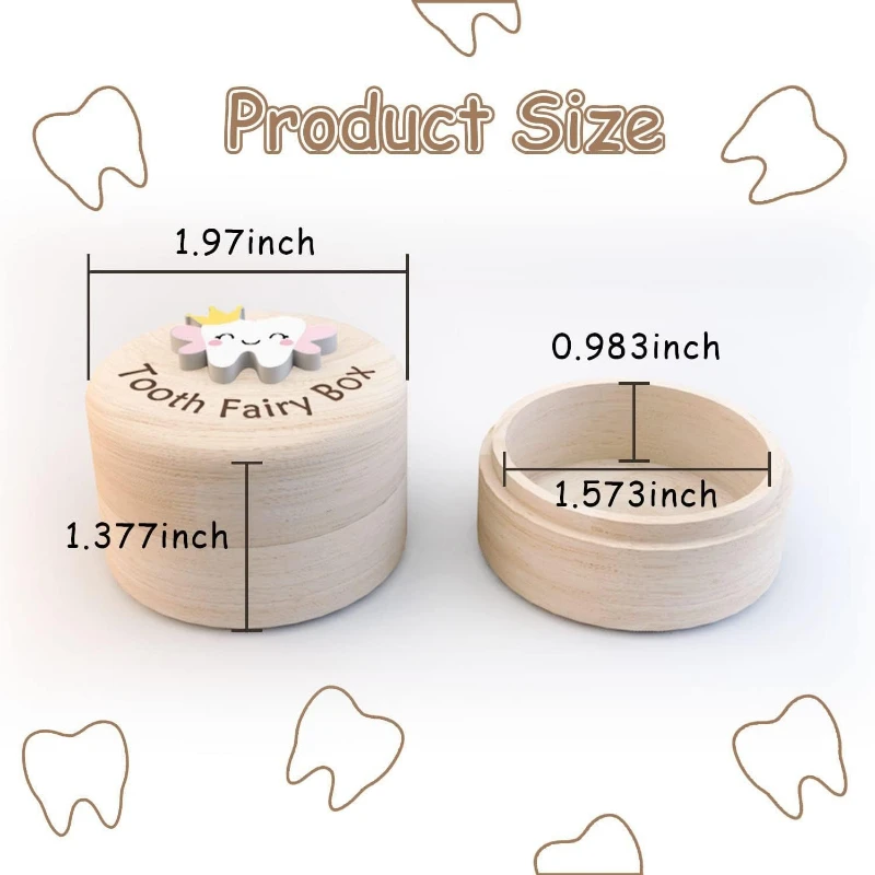 Wooden Milk Teeth Organizer Durable Collecting Teeth High Quality Baby Tooth Box Save Gifts Tooth Box Teeth Keepsake Boxes Baby