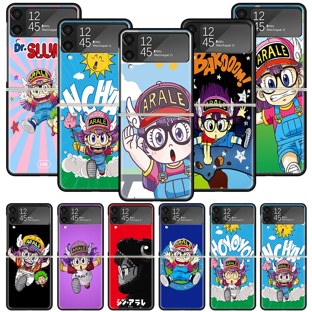 Dr Slump Arale Anime Phone Case For Samsung Galaxy Z Flip 6 5 4 3 5G Shockproof Cover Z Flip6 ZFlip5 Flip3 Flip4 Luxury Shell Ga