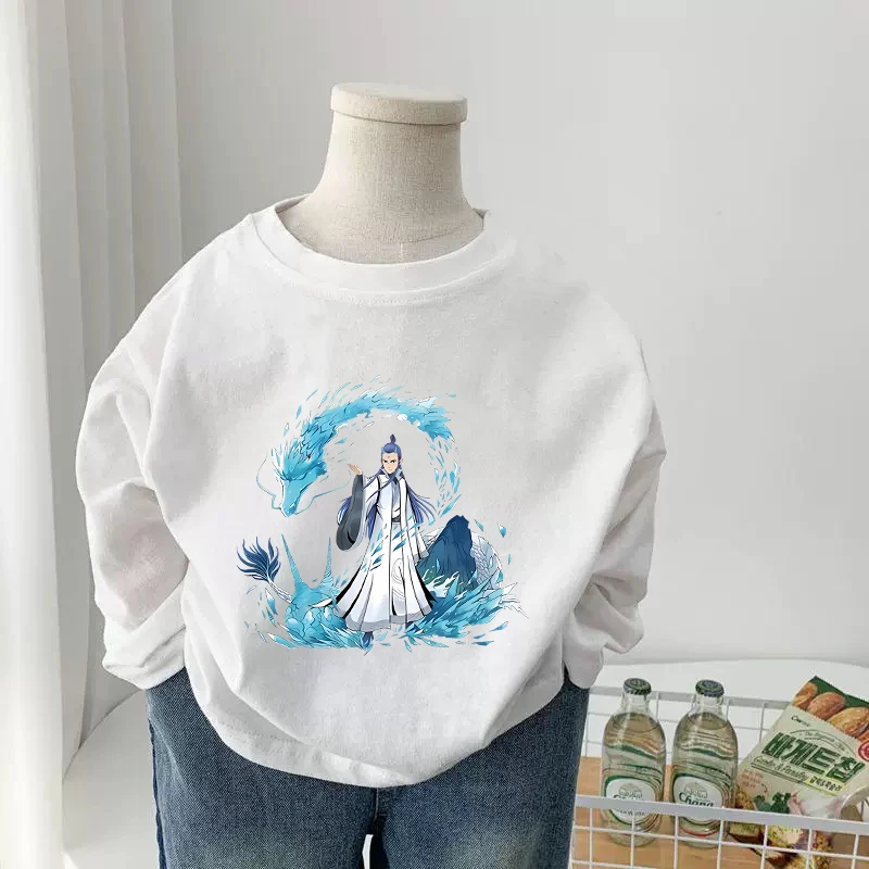 Mode Anime Print Langarm T Shirts Ne Zha 2 Cartoon Film Nezha Aobing Muster Lustige Kinder T-shirt Straße Casual Tees Tops