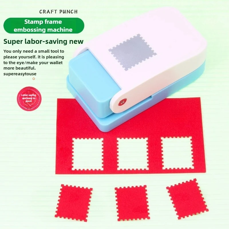 Punzón rectangular para sellos postales, palanca de acción, punzón artesanal para manualidades de papel, álbum de recortes, herramienta de punzonado de varios materiales, estampador