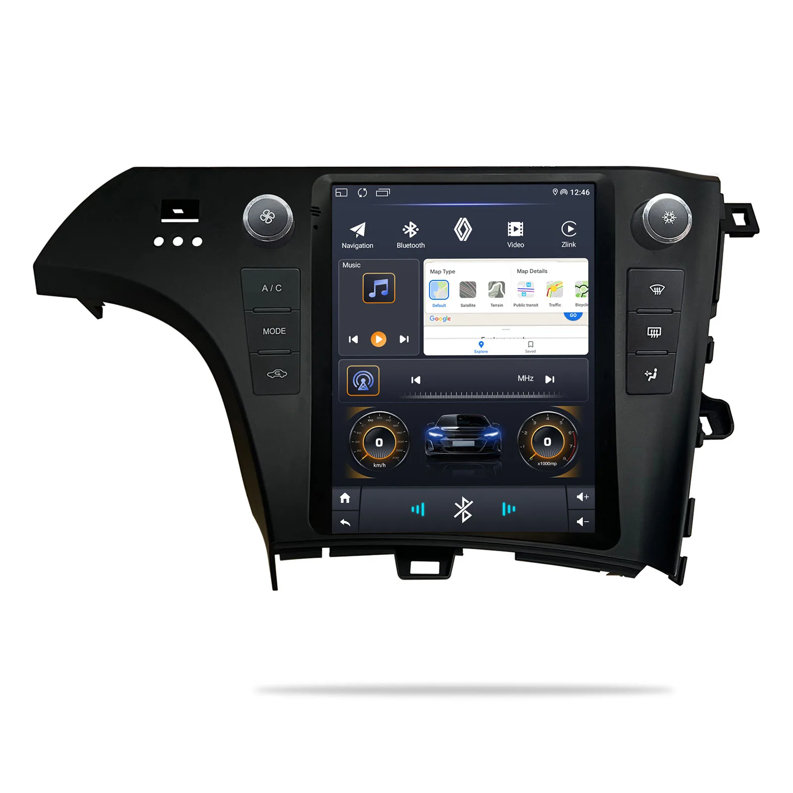9.7 ''GPS الملاحة الإطار 4G Carplay أندرويد السيارات لتويوتا بريوس 2010-2013 أندرويد 13 BT راديو شاشة ستيريو مشغل وسائط متعددة
