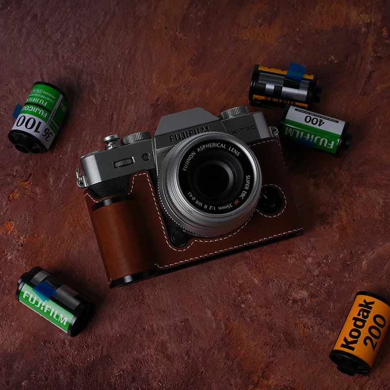 

Handmade camera bag for Fuji XT30 second-generation handle genuine leather protective case XT30 camera shoulder strap