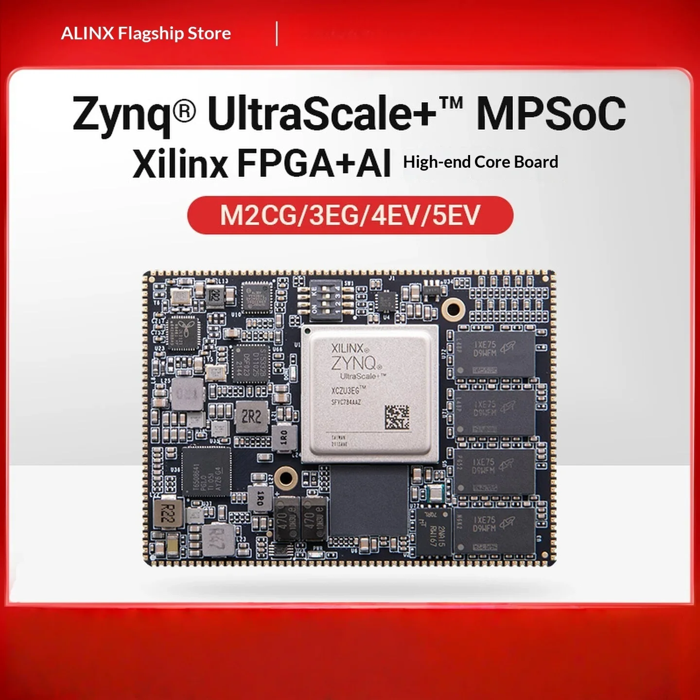 alinx xilinx zynq ultrascale+ mpsoc fpga core board stamp hole ai edge computing embedded development board