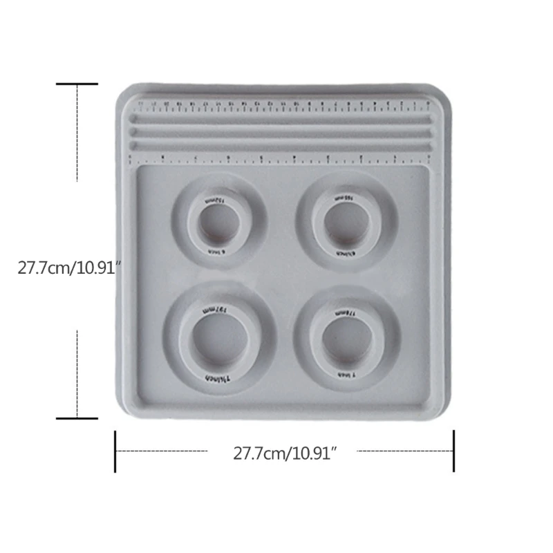Braccialetto floccato con bordo di perline organizzatore di perline vassoio per la creazione di gioielli piastra di misurazione delle dimensioni del