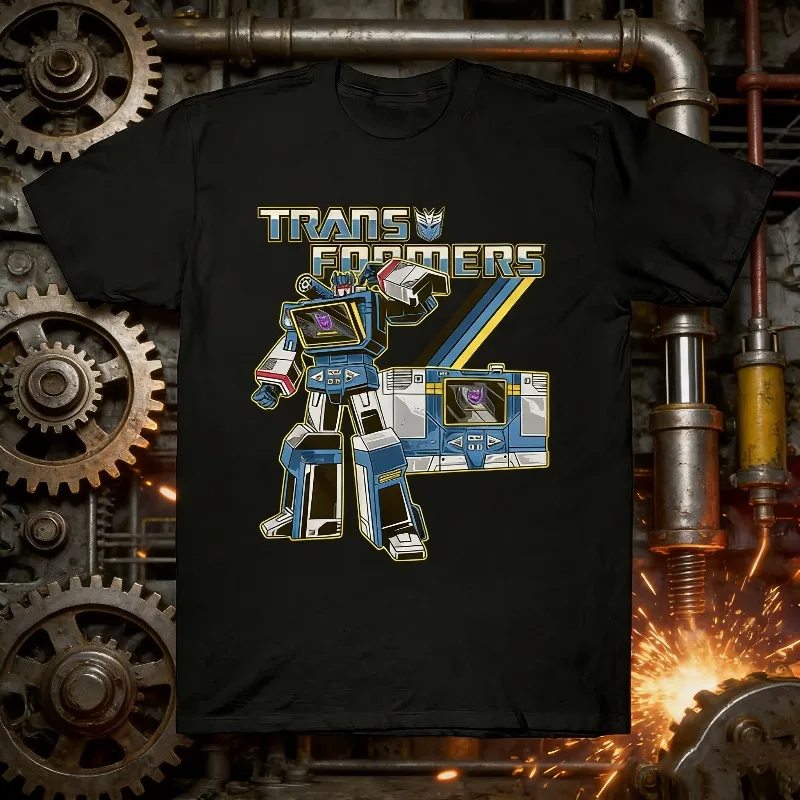 

2025-26 Summer T-shirt Transformers Vintage 100% Cotton Printed T-shirt for Men Robot Vintage Tee Shirt Round Collar Breathable