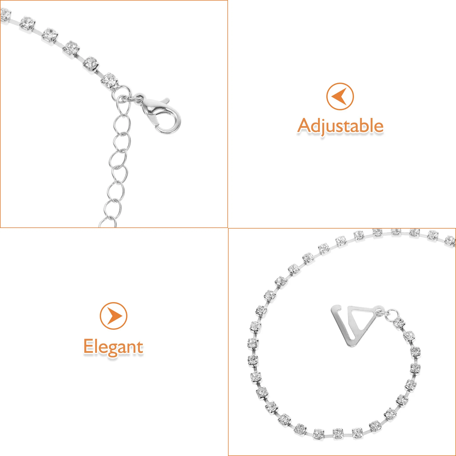 1 Pair 35-48Cm Adjustable Rhinestone Bra Strap Chain For Women Underwear Shoulder Replacement Bling Thin Strap