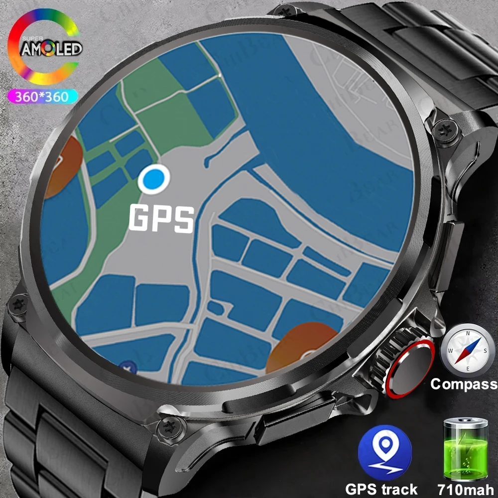 

2024 New GPS Bluetooth Call Smart Watch 710 mAh Battery Waterproof Outdoor Military Smart Watch For Xiaomi Android IOS