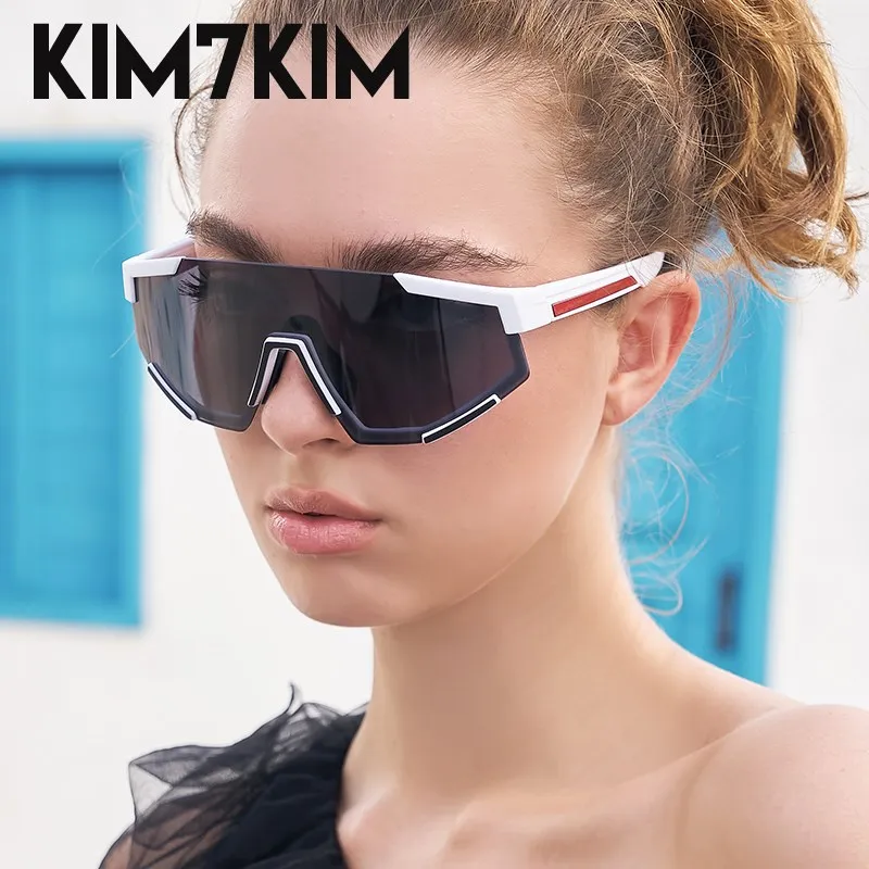 Y2k-gafas de sol deportivas para hombre y mujer, lentes de sol de gran tamaño, estilo Punk, de marca de lujo, a la moda, 2023