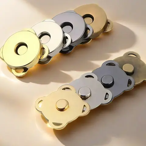 10 Sets Metal Magnetic Snap Fasteners Clasps Buttons for Handbag Purse Wallet Clothes Bag DIY Craft Sewing Accessories