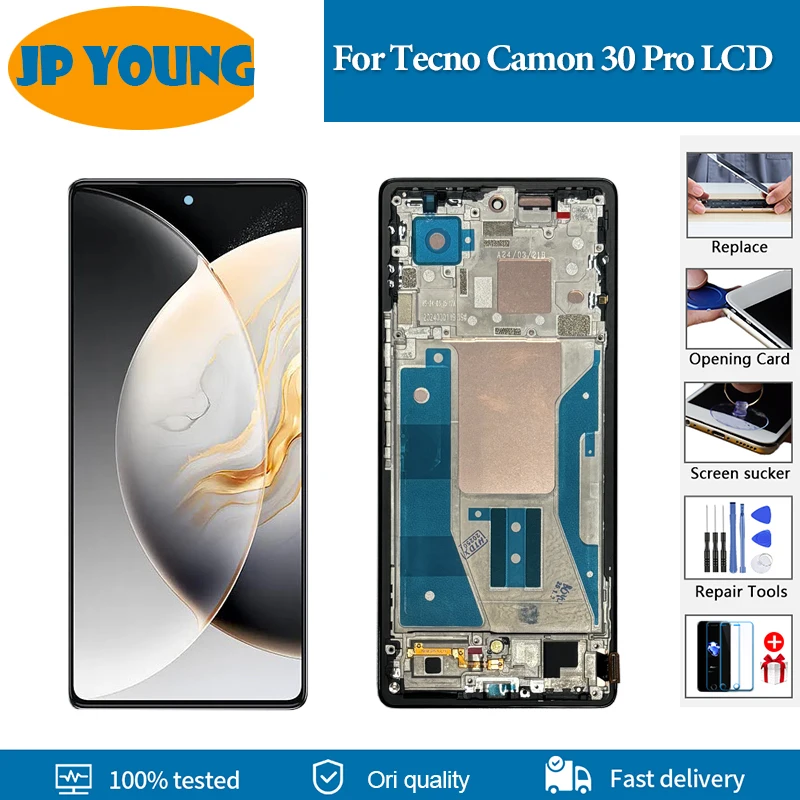 AMOLED 6.78 inci untuk Tecno Camon 30 Pro, rakitan Digitizer layar sentuh CL8 untuk Tecno Camon 30 Pro 5g