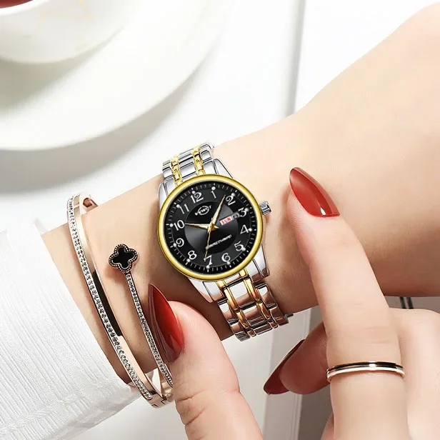 Fashion Women Watches Top Brand Luxury Golden Watch Sport Quartz Watch Waterproof Calendar Wristwatch Relogio Feminino