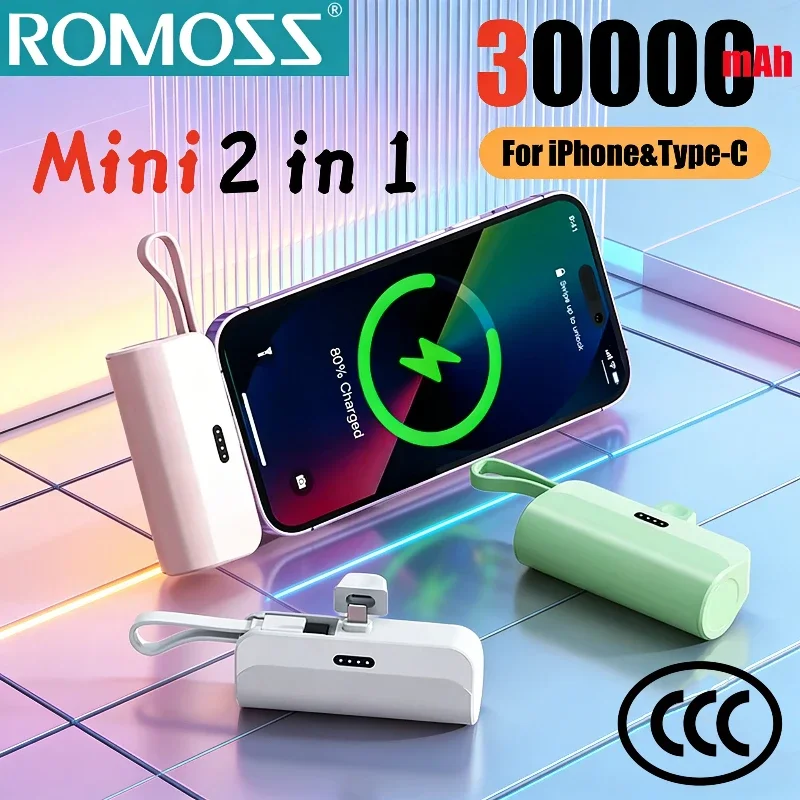 

Портативный внешний аккумулятор ROMOSS Mini 300000 мАч с большой емкостью и сверхбыстрой зарядкой для всех телефонов