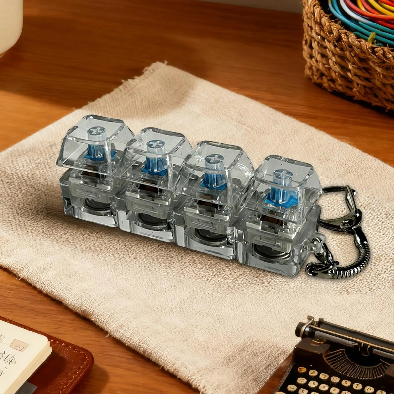 Tastiera Fidget Toy Luci colorate trasparenti Clicker Tastiera per adulti Fidget per adulti Ragazzi Ragazze Zaino da viaggio per famiglie