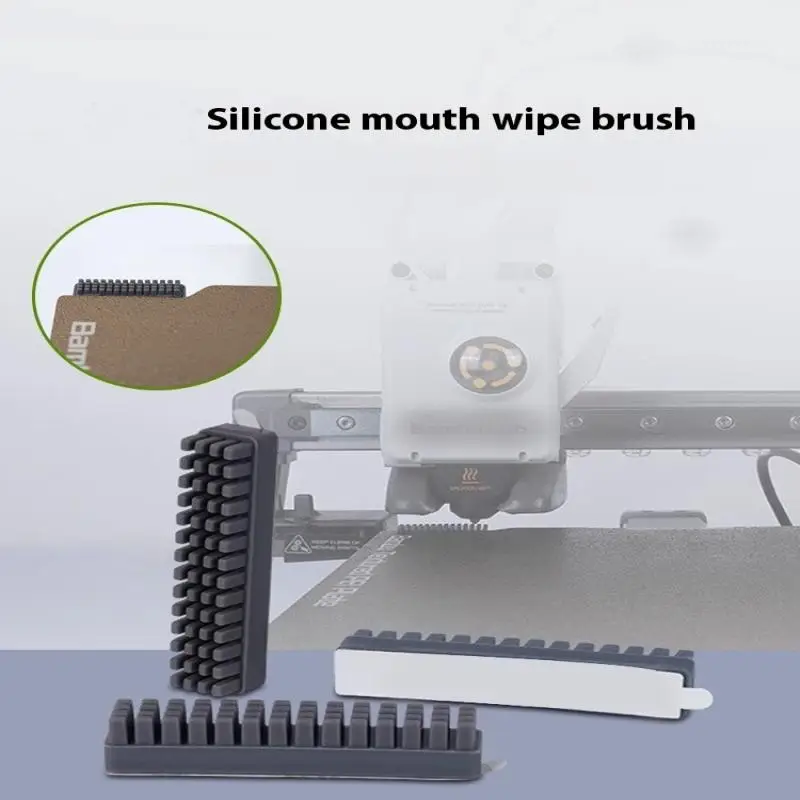 

3Pieces Nozzles Cleaner Brush Mini Wiper Silicone Brush Hotbed Mounted Scrubbers 3D Printer Cleaning Tool