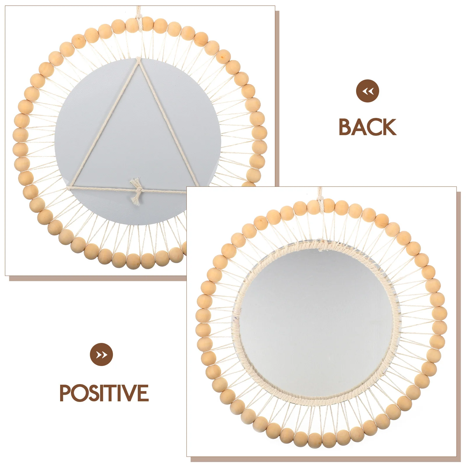 

Cotton Rope Weaving Mirror Bohemian Style Wall Hanging Mirror Home Decorative Wall Art Home Ornament Bedroom Decor