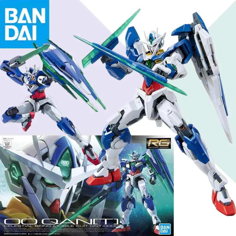

BANDAI Genuine Gundam Model RG 1/144 00 QAN[T] Action Anime Figures Robot Assembly Model Kit Collectible Toy Gift for Kids