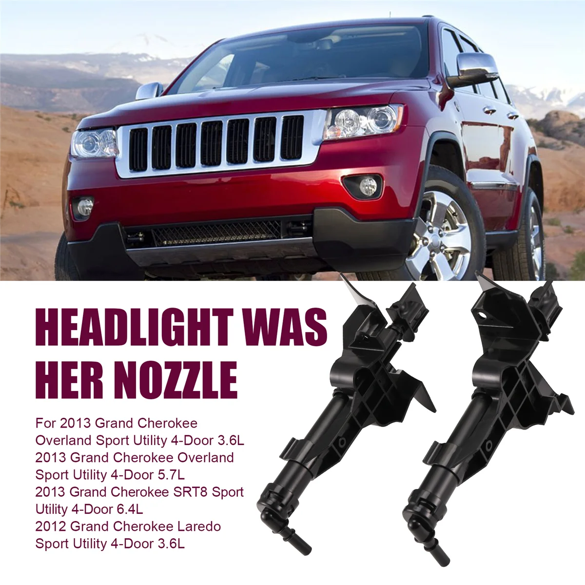 クラシックヘッドライトウォッシャーノズル 68078292AA 68078293AA ジープグランドチェロキー 2011-2013 ヘッドライトクリーナー