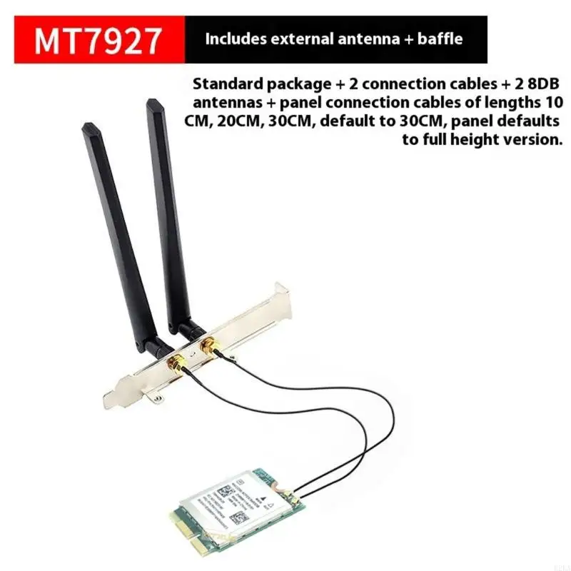 B2EA High Performances Wireless Networking Card MT7927 WiFi7 Technology 8774MBPS Speed Compatibile 5.4 Metal Housing