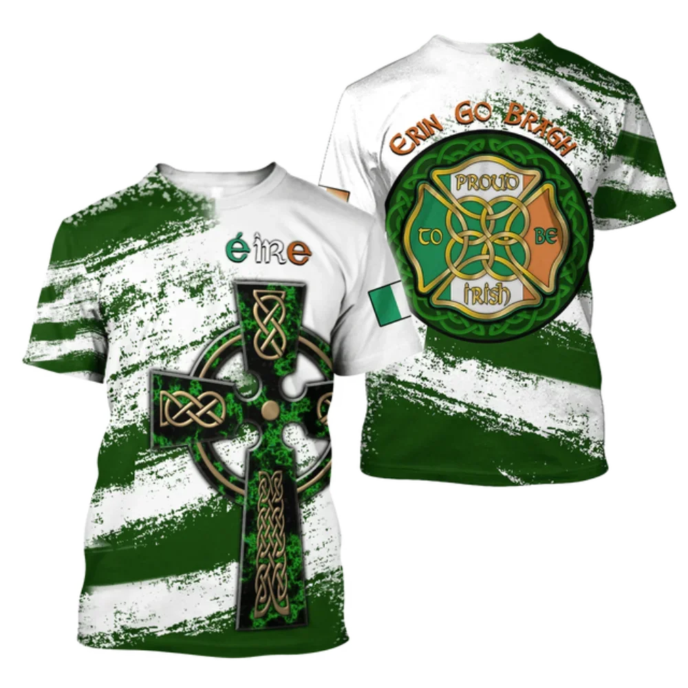 2026 Summer New Printed Irish Celtic Men's and Women's T-shirt, Harajuku Large Casual Sty